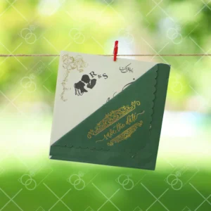 کارت عروسی قیمت مناسب رنگ سبز یشمی مدل Mohsen
