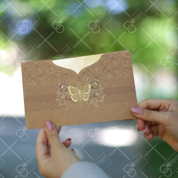 کارت عروسی ارزان پاکت دار مدل Mouj