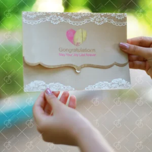 کارت عروسی ارزان پاکت دار طرح انگشتی قلبی