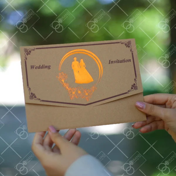 کارت عروسی ارزان پاکت دار مدل Engol