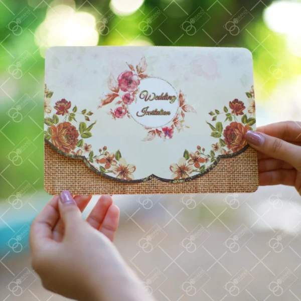 کارت عروسی ارزان پاکت دار مدل Dabas