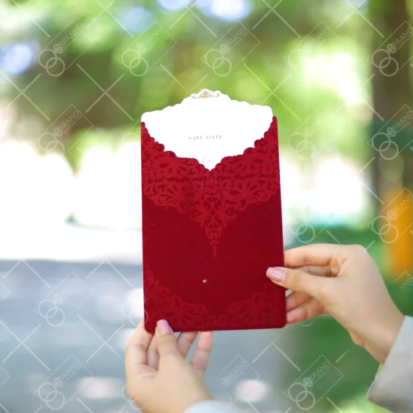کارت عروسی جیر مخمل مدل Eikho