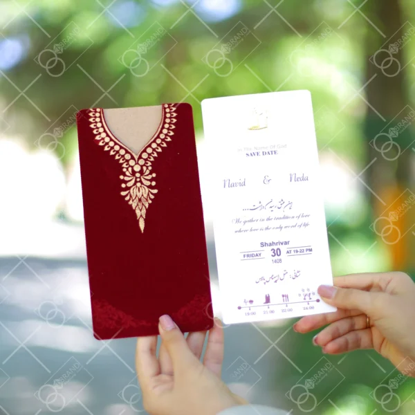 کارت عروسی جیر مخملی مدل Seyran