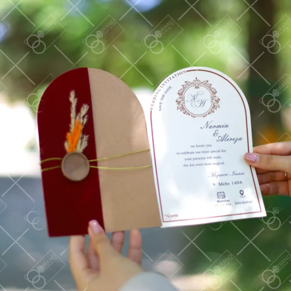 کارت عروسی جیر مخمل مدل Roisa